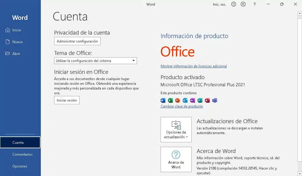 Activar Office 2021